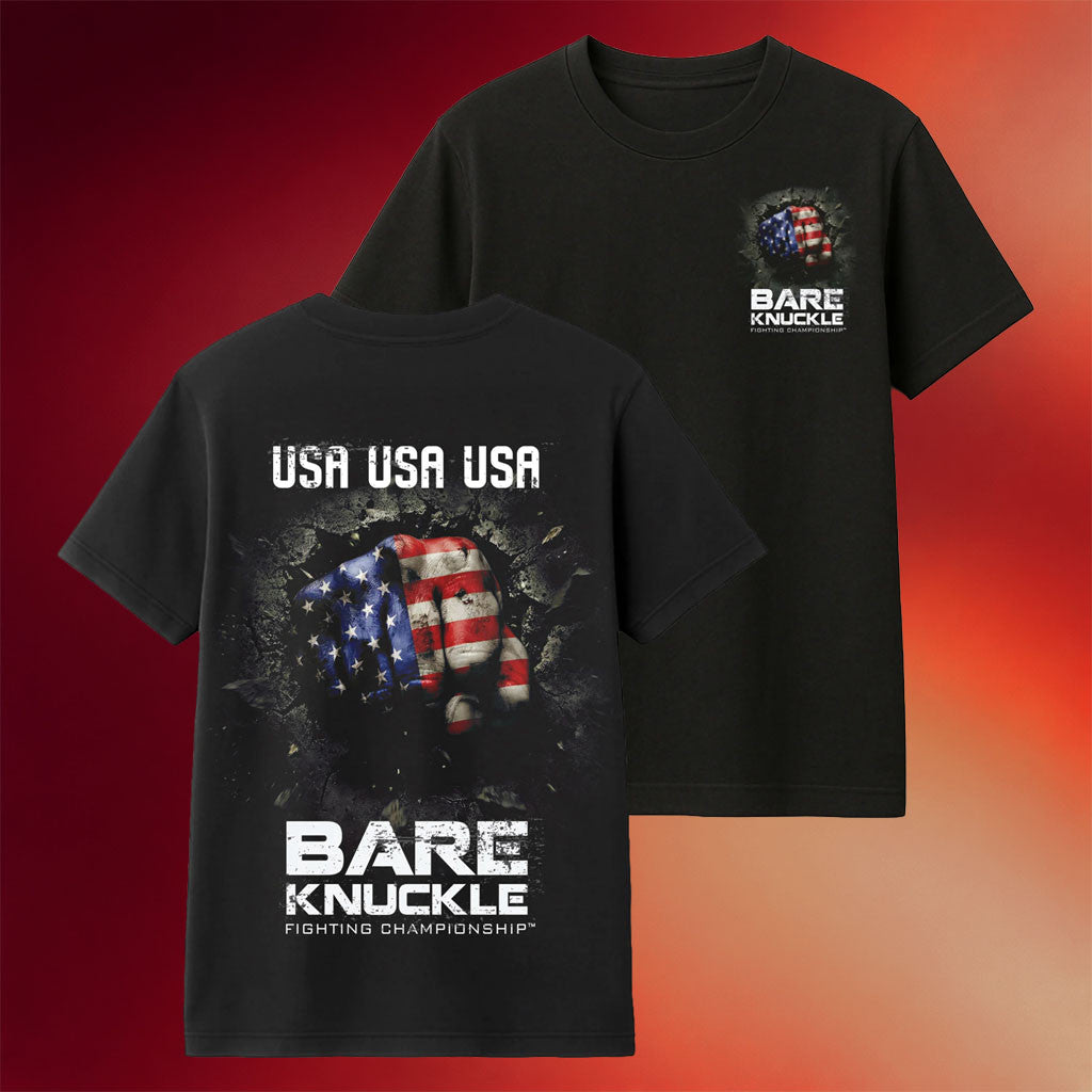 Bare Knuckle Merch 2026 BKFC USA USA T-Shirt Black Gifts For Patriotic Dad