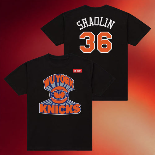 Mitchell And Ness NY Knicks Champions Merch 2026 New York Knicks X Wu-Tang Black Wu York T-Shirt