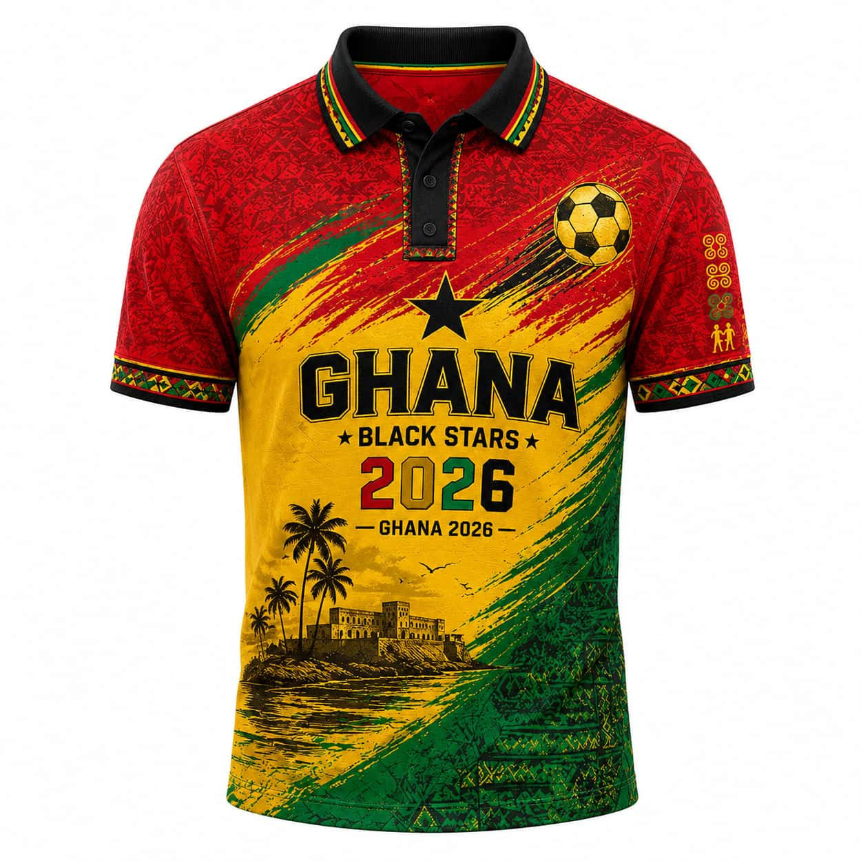 Ghana 2026 World Cup Polo Shirt Ghana Black Stars Polos For Men Game Day Apparel FIFA Merch