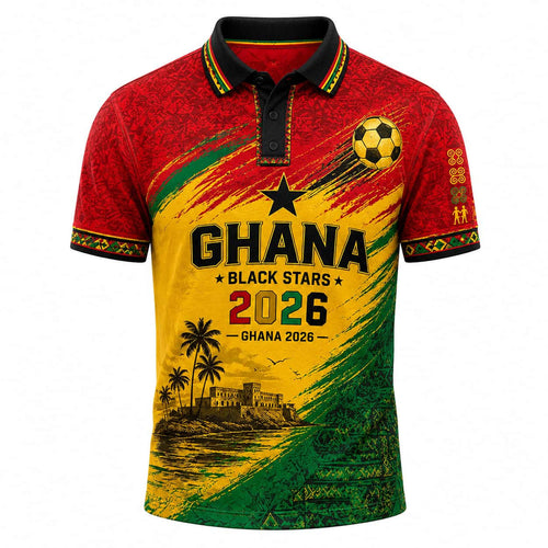 Ghana 2026 World Cup Polo Shirt Ghana Black Stars Polos For Men Game Day Apparel FIFA Merch