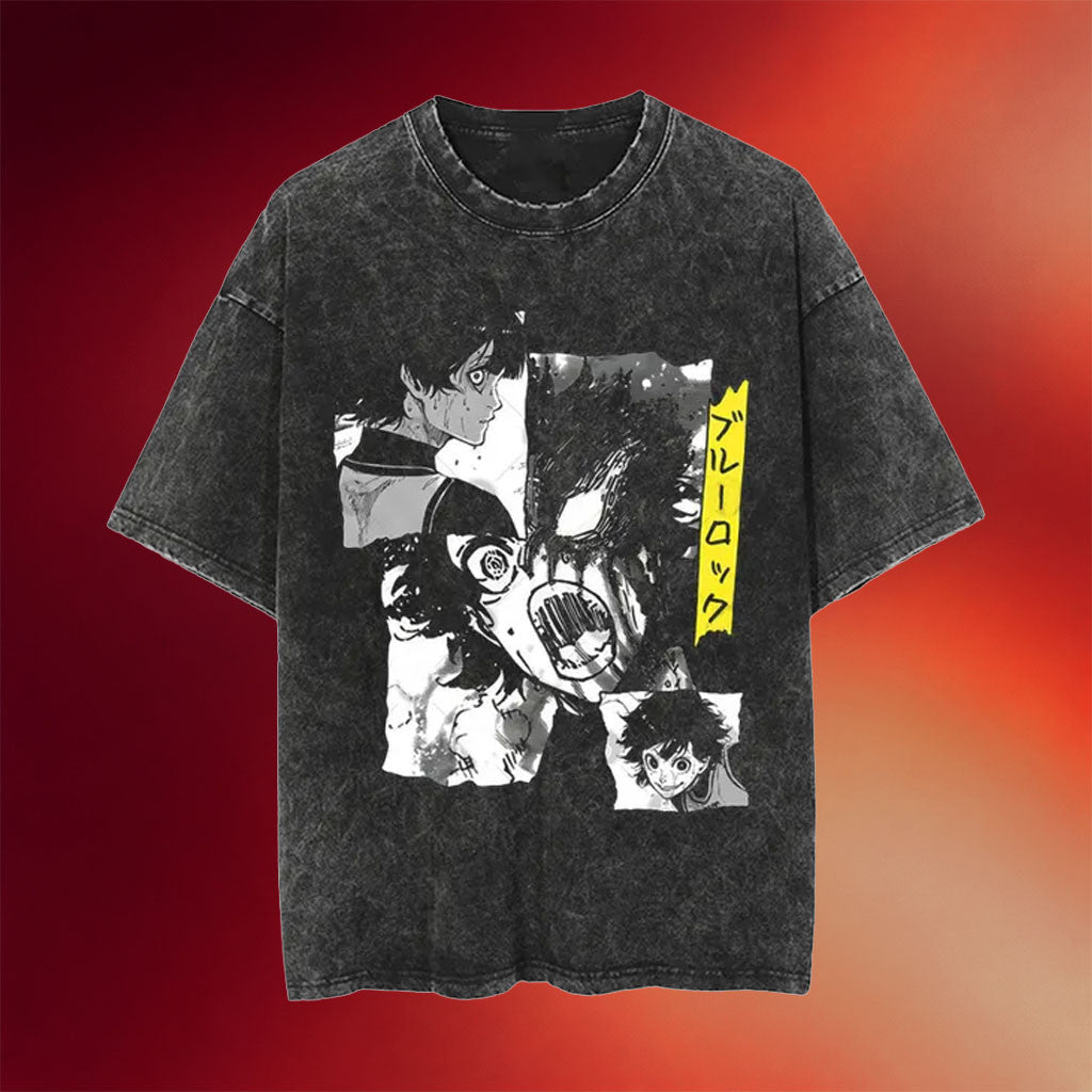 Blue Lock Merch 2026 Blue Lock Isagi Yoichi Wash T-Shirt Best Gifts For Anime Fans