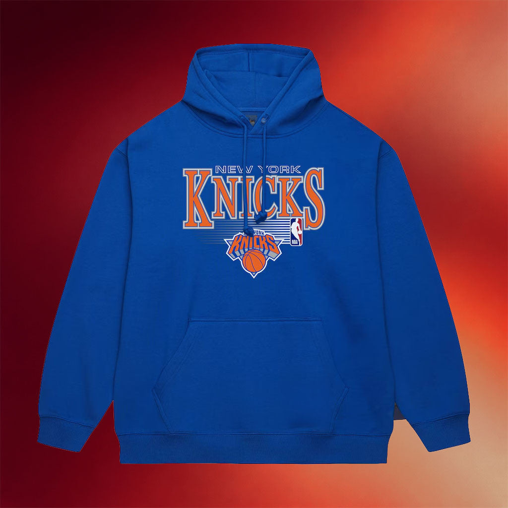 Mitchell And Ness NY Knicks Champions Merch 2026 New York Knicks Team Name Stack And Logo Hoodie