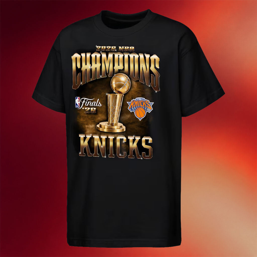 Mitchell And Ness NY Knicks Champions Merch 2026 New York Knicks Finals Champions T-Shirt Black