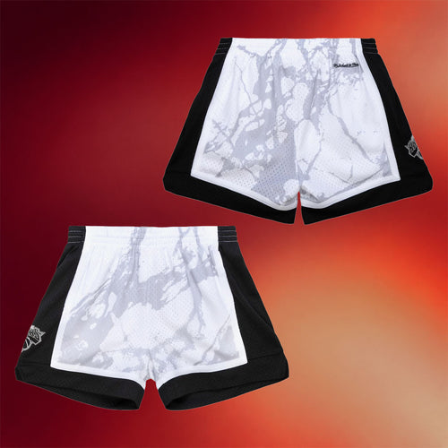 Mitchell And Ness NY Knicks Champions Merch 2026 New York Knicks White Black Marble Shorts