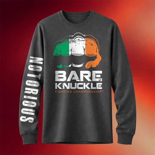 Bare Knuckle Merch 2026 BKFC Notorious Long Sleeve Shirt Irish Flag Shirt Father's Day Gifts