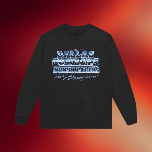 Kacey Musgraves X Dallas Cowboys Cheerleaders Merch 2026 DCC X KM Chrome Long Sleeve Shirt Black