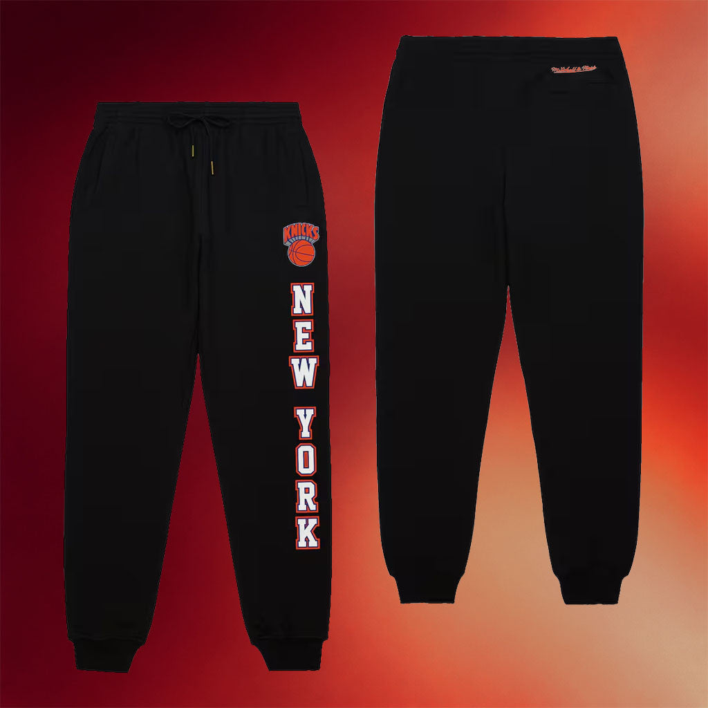 Mitchell And Ness NY Knicks Champions Merch 2026 New York Knicks Black City Joggers Fan Gifts