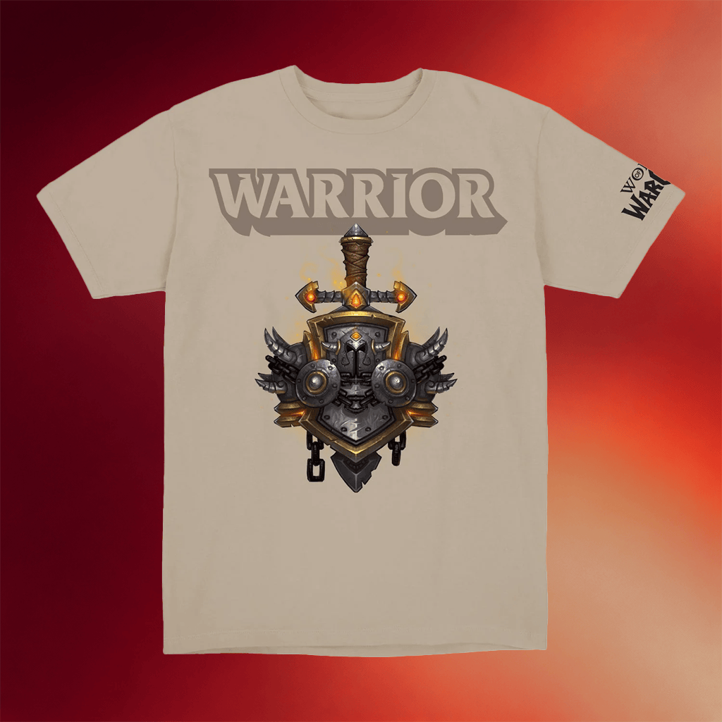 Blizzard Gear Merch World Of Warcraft Warrior Crest T-Shirt Gift Ideas For BFF