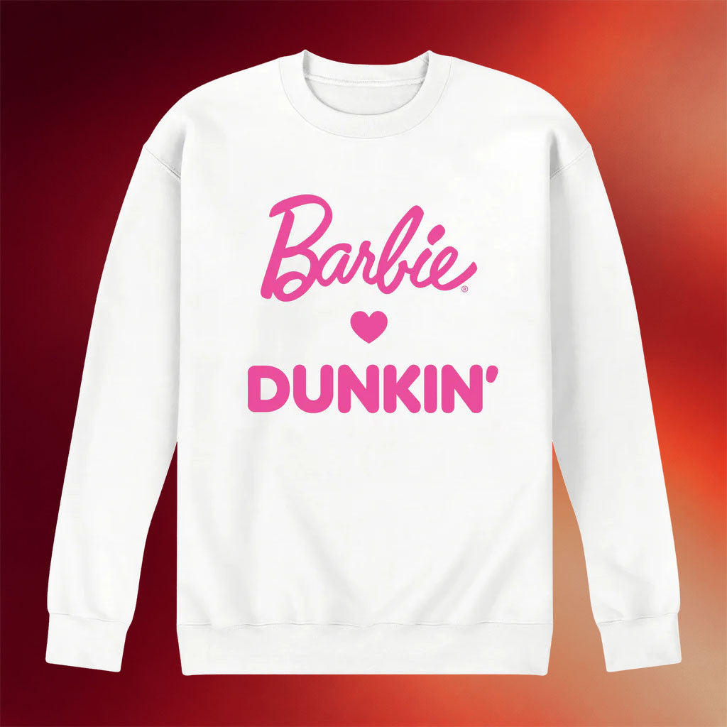 Dunkin Runs On Merch 2026 Dunkin X Barbie Crewneck Sweatshirt Birthday Ideas For Her