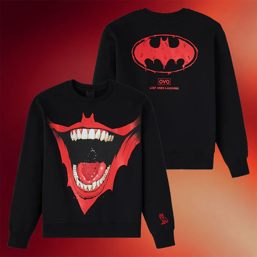 OVO Merch Batman X The Joker 2026 Bat Smile Crewneck Sweatshirt Last Ones Laughing Sweatshirt