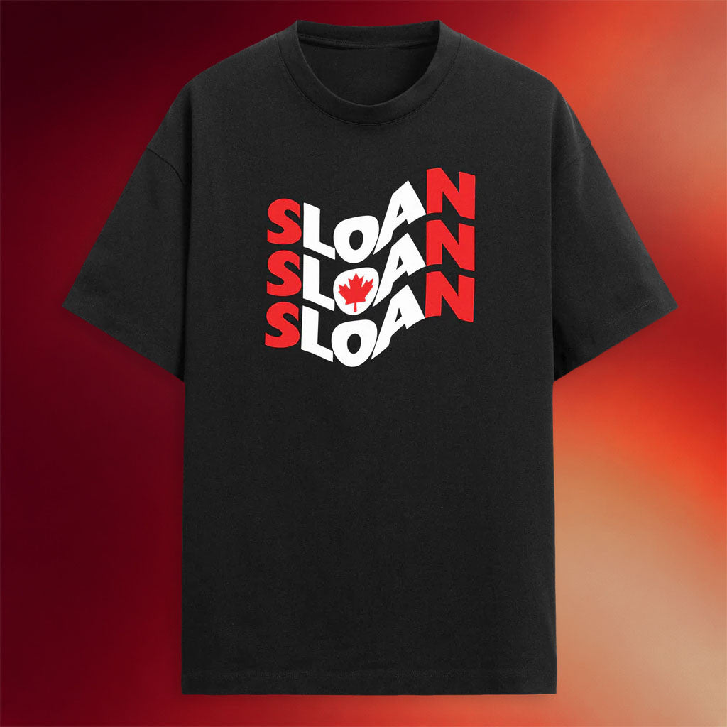 KT8 Merch 2026 Sloan Canada Flag T-Shirt Black Sloan Merch Best Gifts For Music Lovers