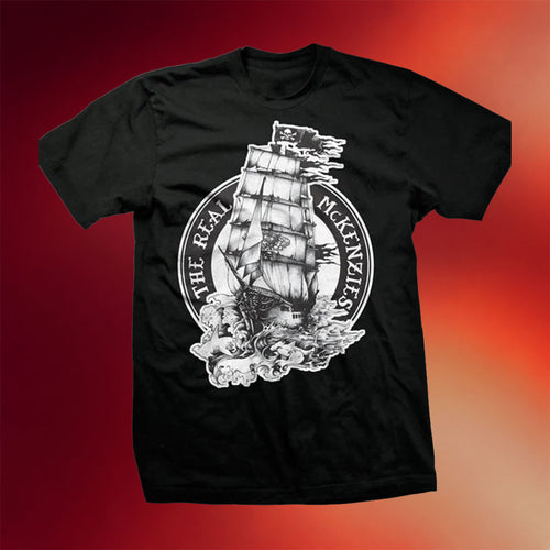 KT8 Merch 2026 The Real Mckenzies Ship T-Shirt Black The Real Mckenzies Merch Band Fan Gifts