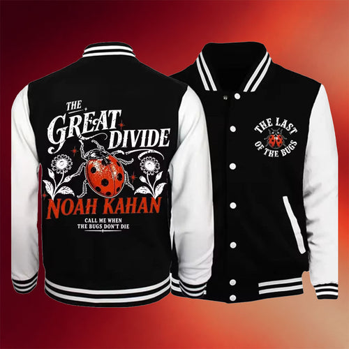 Noah Kahan Merch 2026 The Great Divide Tour Baseball Jacket The Last Of The Bugs Apparel Gifts