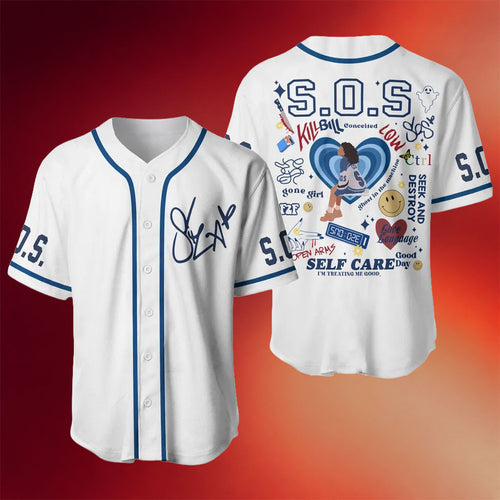 SZA Merch SOS New Album Baseball Jersey SZA Jersey Gifts For Music Lovers