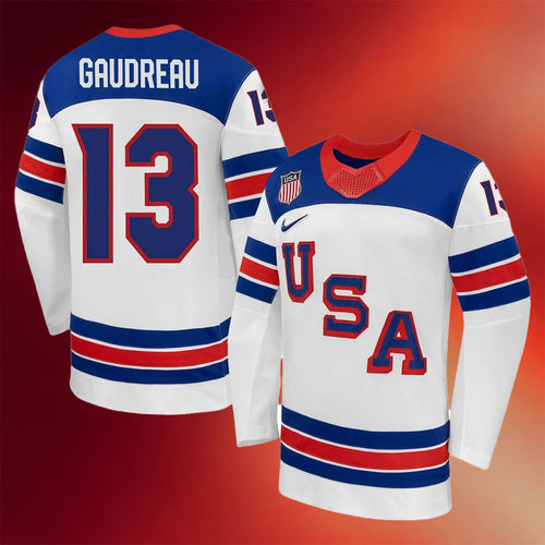 Johnny Gaudreau Team USA Print Hockey Jersey Winter Olympics 2026 Milano Cortina Apparel