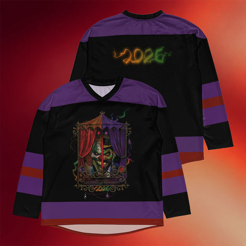 Halloween Horror Nights Merch 2026 Jack the Clown and Dr Oddfellow Hockey Jersey Him Gifts