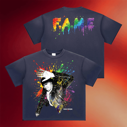 Chris Brown Merch 2026 FAME 15Th Anniversary Splatter T-Shirt Best Gifts For Music Lovers