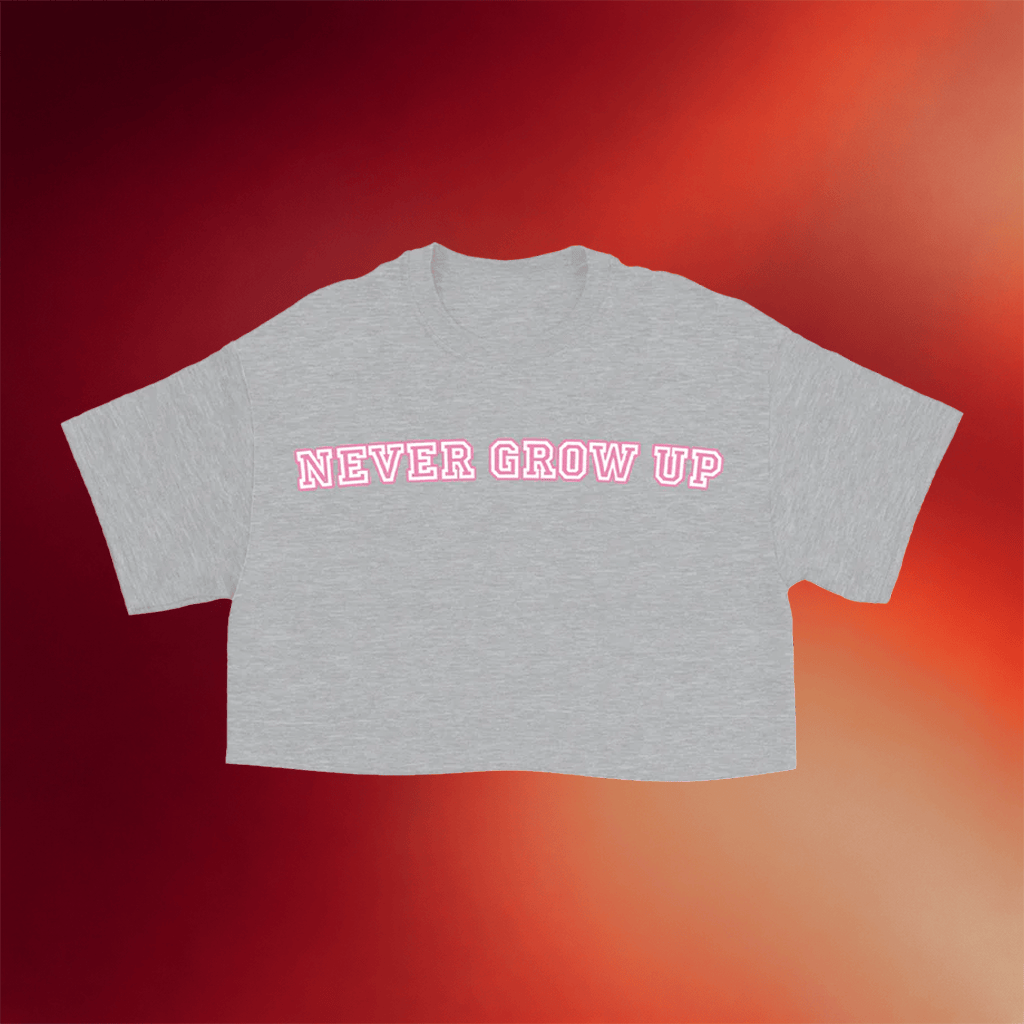 Baylen Levine Merch Girls Never Grow Up Cropped T-Shirt Best Birthday Gift For Her