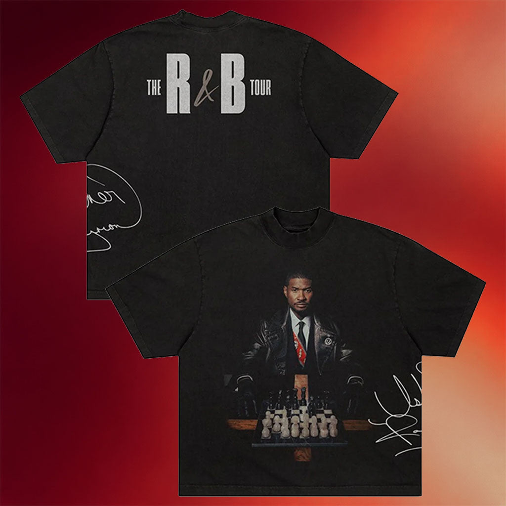 R&B Merch 2026 Usher Raymond R&B Tour Chess Graphic T-Shirt Signed Gift For Music Fans