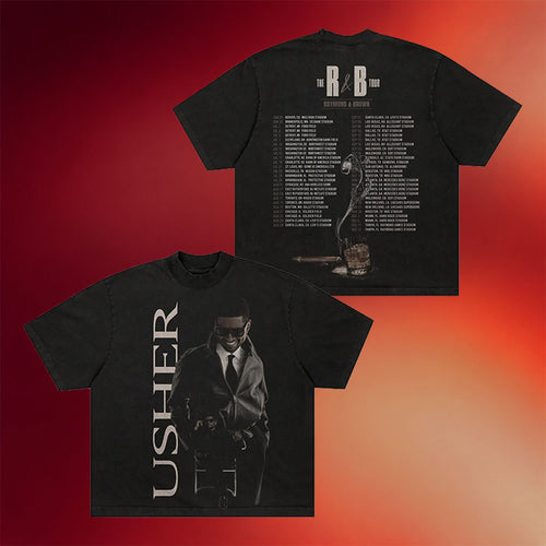 R&B Merch 2026 Usher Raymond R&B Tour Photo T-Shirt Cool Gifts For Music Lovers