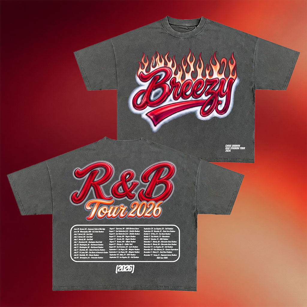 R&B Merch 2026 Breezy R&B Tour Vintage T-Shirt Best Gifts For Music Lovers