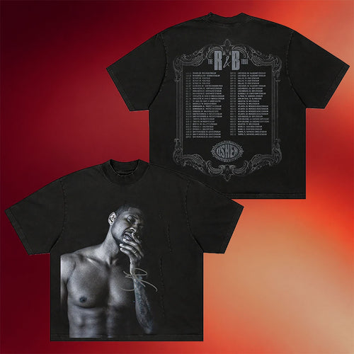 R&B Merch 2026 Usher Raymond R&B Tour Vintage Graphic T-Shirt Music Lover Gifts For Him