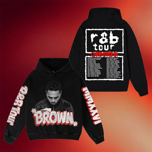 R&B Merch 2026 Chris Brown R&B Tour Black Hoodie Unique Gifts For Music Lovers