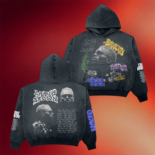 R&B Merch 2026 Chris Brown R&B Tour Graphic Hoodie Chris Brown And Usher Merch