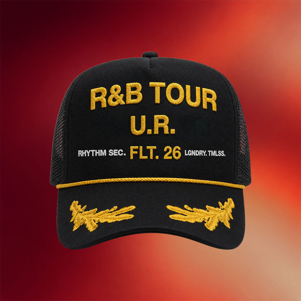 R&B Merch 2026 Usher Raymond R&B Tour Trucker Hat Embroidered Chris Brown And Usher Merchandise