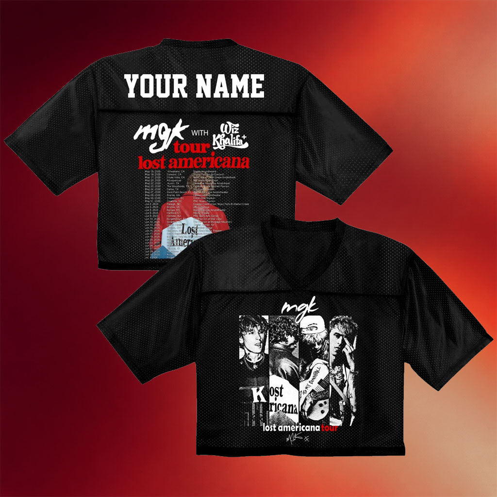 Personalized Machine Gun Kelly Lost Americana Merch 2026 MGK Lost Americana Tour Cropped Jersey