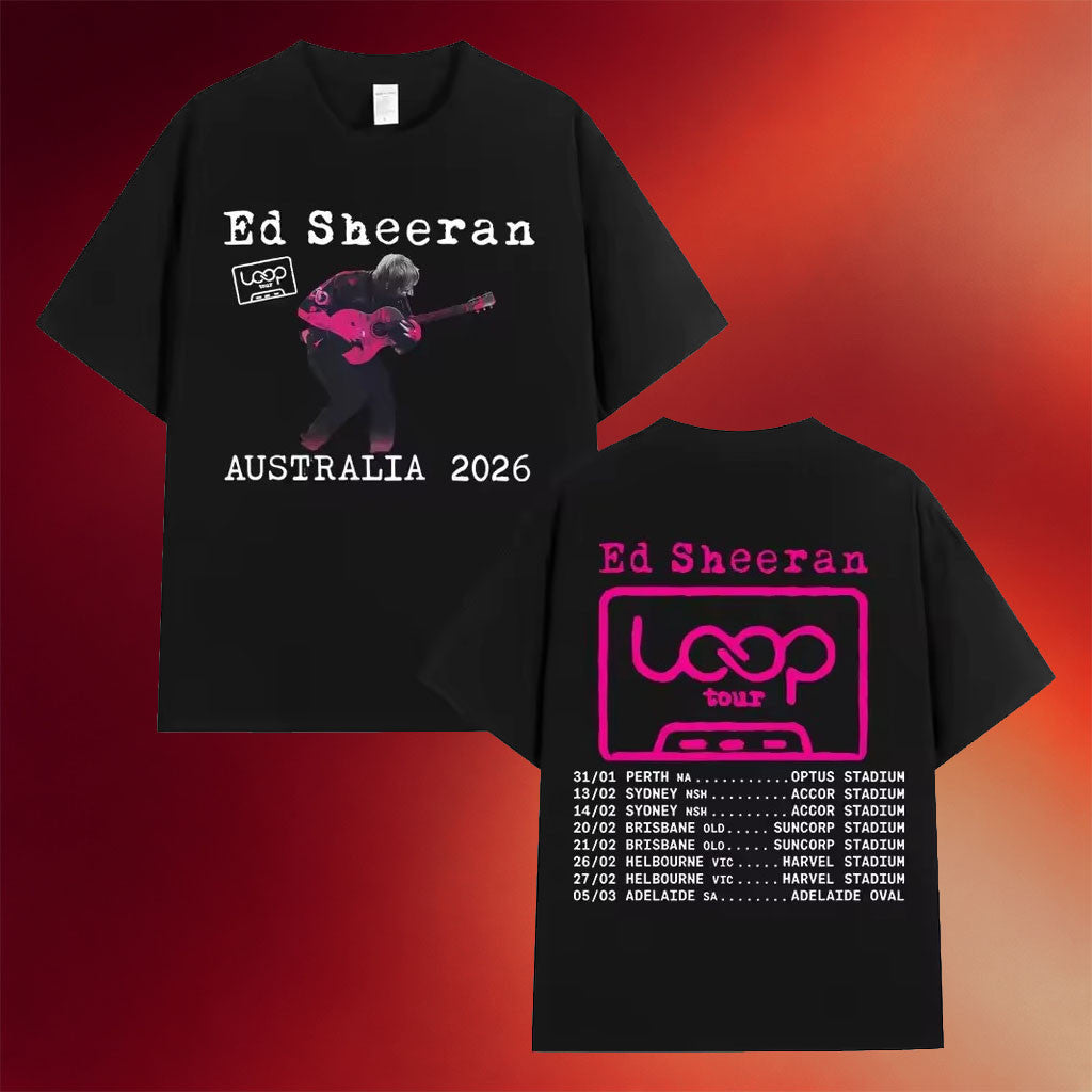 Ed Sheeran Loop Tour Merch 2026 Ed Sheeran Australia Tour Dates T-Shirt Music Lover Gifts
