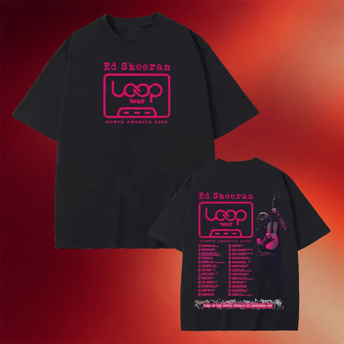 Ed Sheeran Loop Tour Merch 2026 Ed Sheeran North America Tour Dates T-Shirt Black Fan Gifts