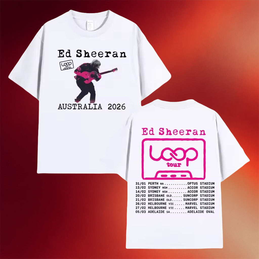 Ed Sheeran Loop Tour Merch 2026 Ed Sheeran Australia Tour Dates T-Shirt White Gift For Fans