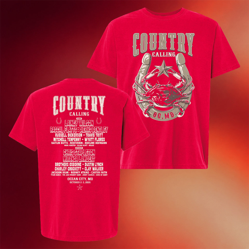 Country Calling Festival Merch 2026 Crab Horseshoe Lineup T-Shirt Present For Music Lovers