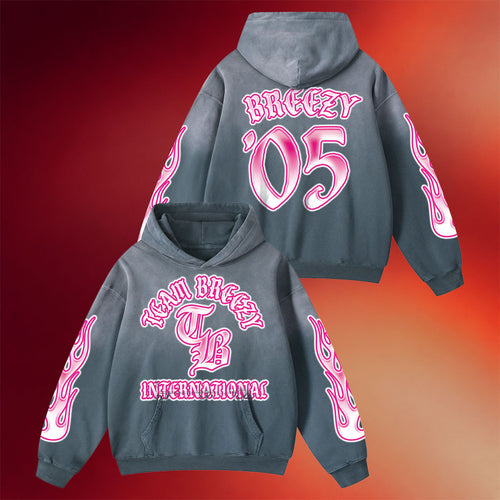 Chris Brown Merch Team Breezy International Blackletter Hoodie Gifts For Music Fans