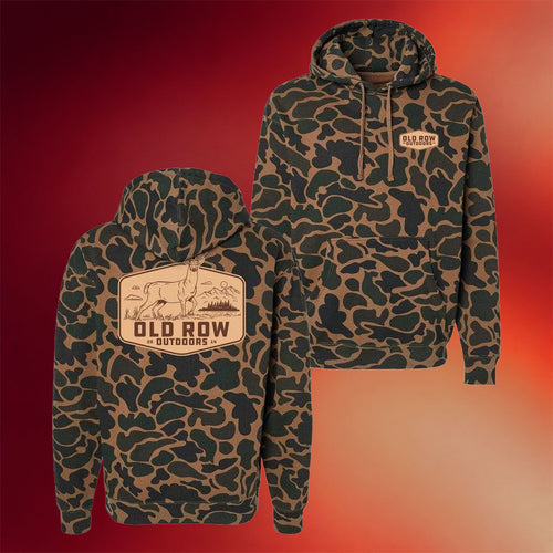 Old Row Merch Old Row Outdoors Deer Badge Camo Hoodie Cool Gifts For Deer Hunters