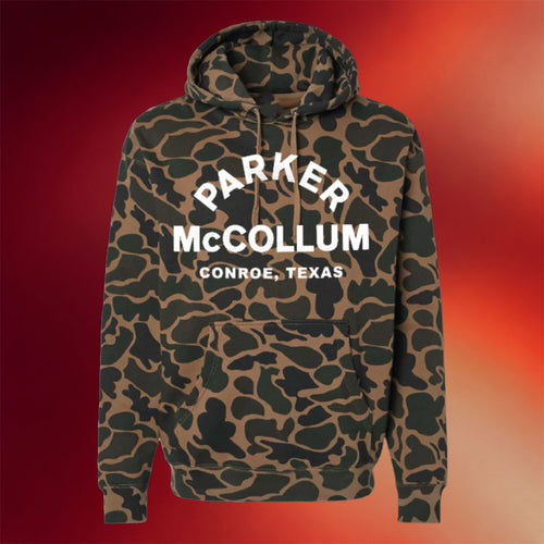Parker McCollum Camo Arch Text Hoodie Parker McCollum Merch Gifts For Music Fans