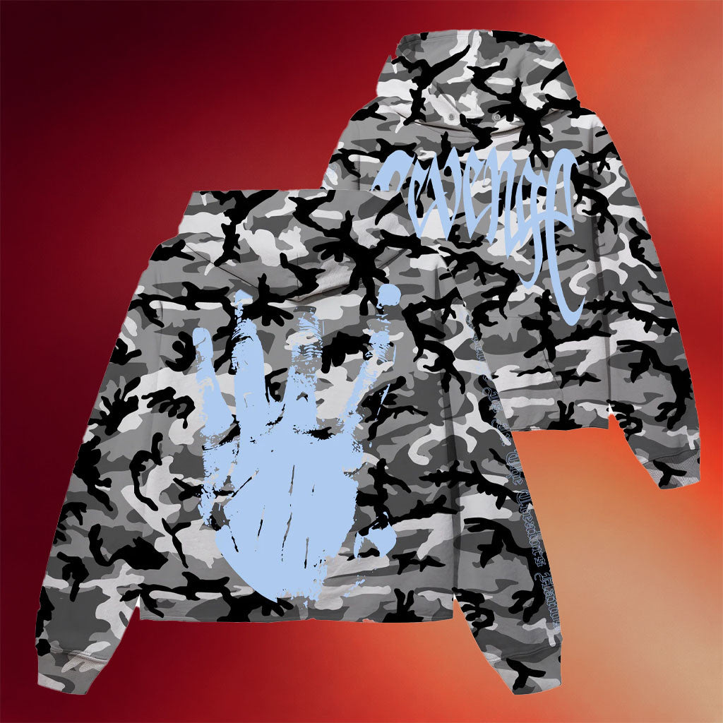 Revenge Merch X Kill Snow Camo Hoodie Hand Revenge Hoodie Best Gifts For Dad