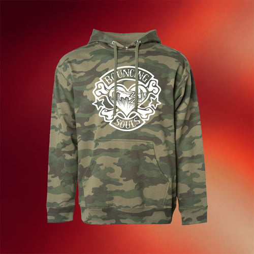 The Bouncing Souls Merch 2026 Rocker Heart Camo Hoodie Music Lover Gifts For Him
