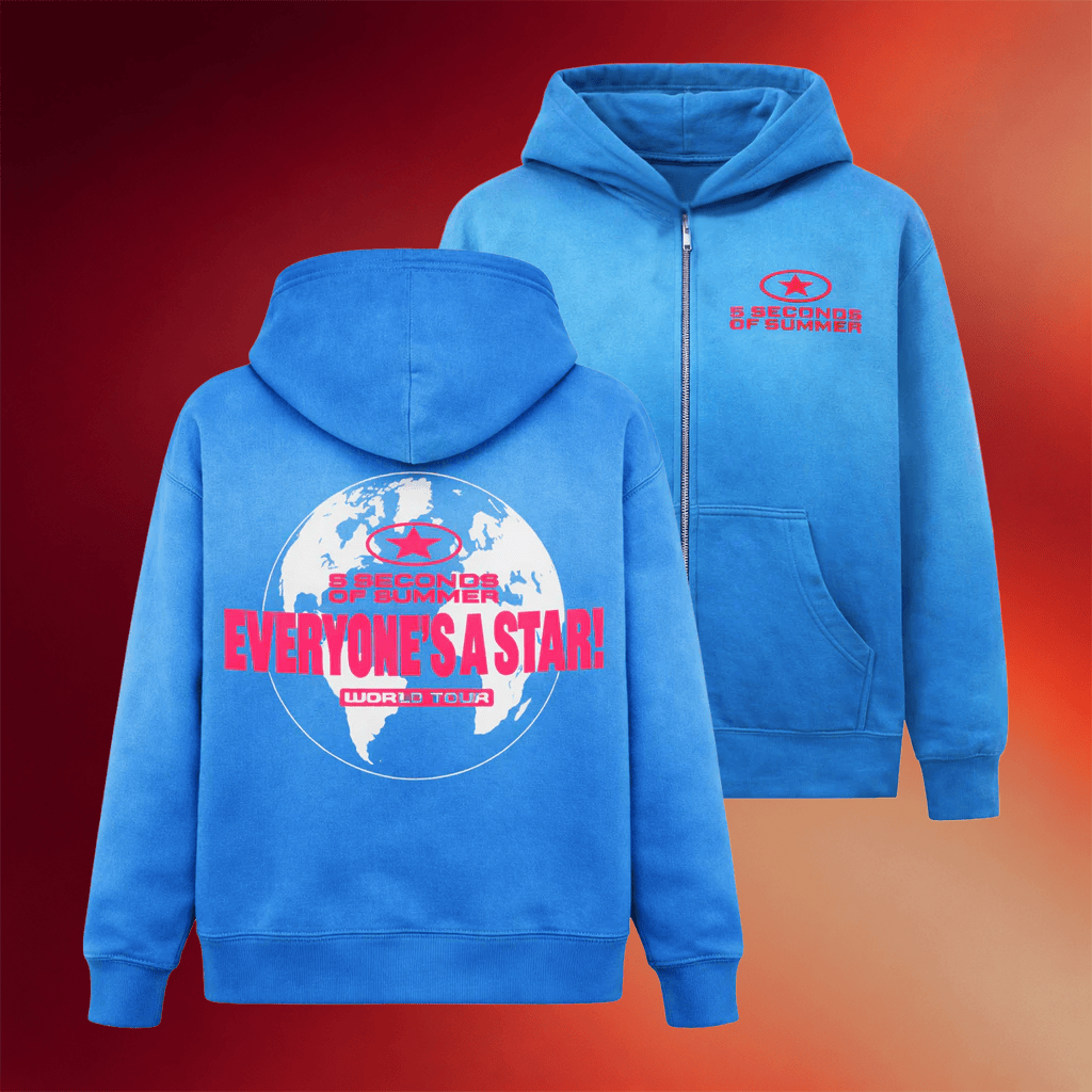5SOS Merch 2026 Everyone's A Star World Tour Zip Hoodie Gifts For Friends
