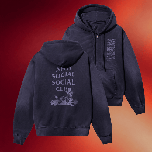 Anti Social Social Club Merch Broken Car Zip Hoodie Present For Brother In Law