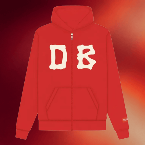 Crepdog Crew Merch Deadbear Bone Zipper Hoodie Red Birthday Ideas For Husband