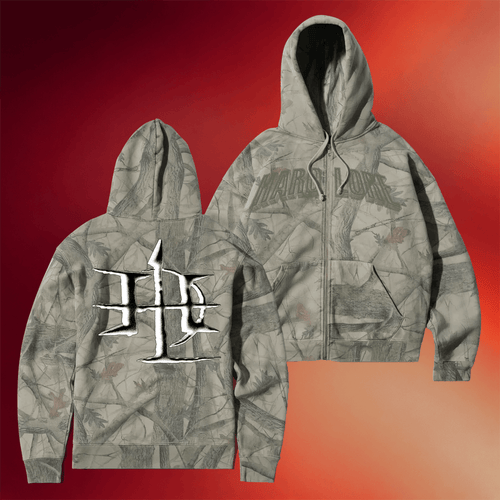 Hardlore Merch 2026 Logo Camo Zip Hoodie Gift Ideas For Podcast Lovers
