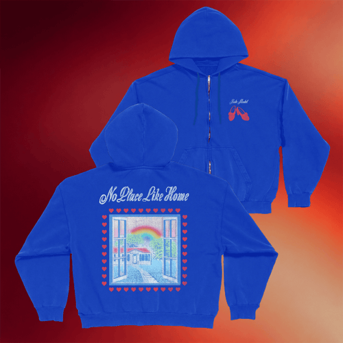 Heyrolemodel Merch Blue No Place Like Home Tour Zip Up Hoodie Role Model Merch Gifts For Fans