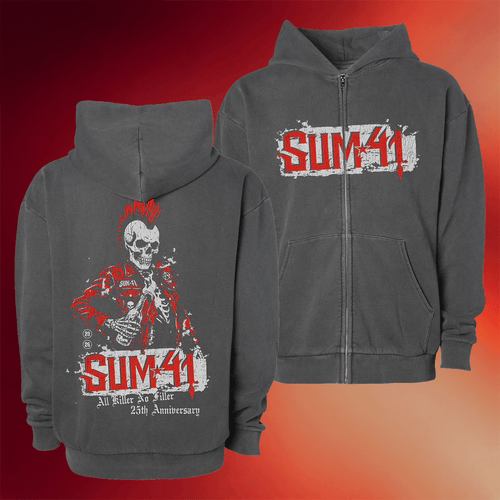 Sum 41 Merch 2026 AKNF 25th Anniversary Zip Hoodie Best Gifts For Rock Band Fans