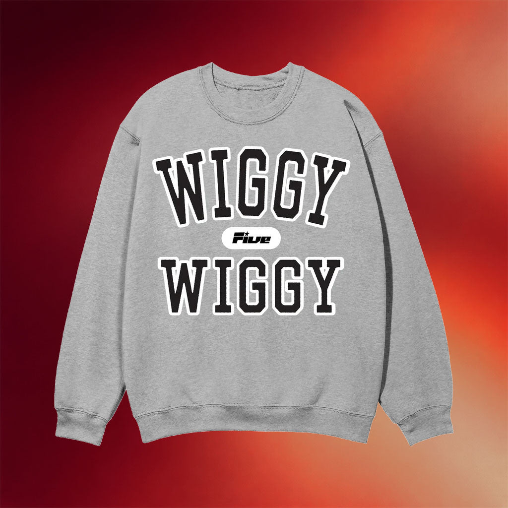 Five Band Merch 2026 Wiggy Wiggy Grey Crewneck Sweatshirt Cool Gifts For Music Lovers