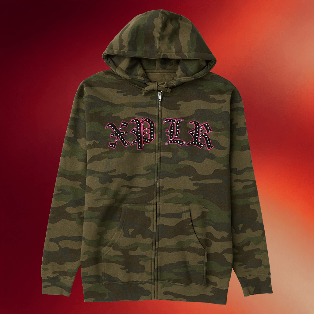 XPLR Merch Big Bling Camo Zip Hoodie XPLR Hoodie Birthday Gift For Friends