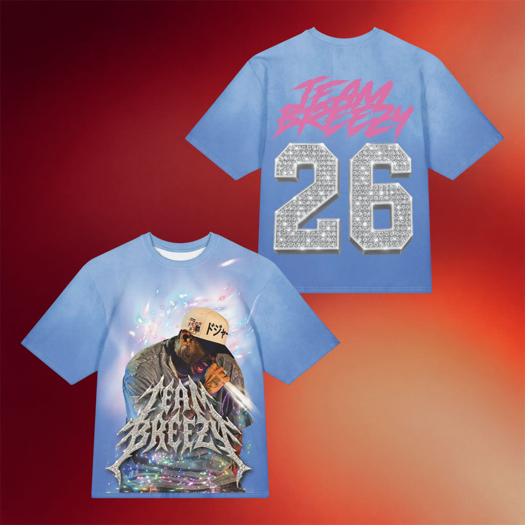 Chris Brown Merch 2026 Breezy Blue T-Shirt Team Breezy Shirt R&B Tour Merch Music Fan Gifts