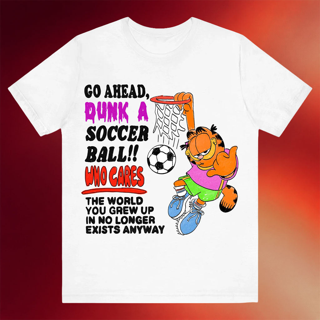 Justins Shirt Merch 2026 Soccer Dunk T-Shirt Garfield Shirt Gifts Ideas For Friends