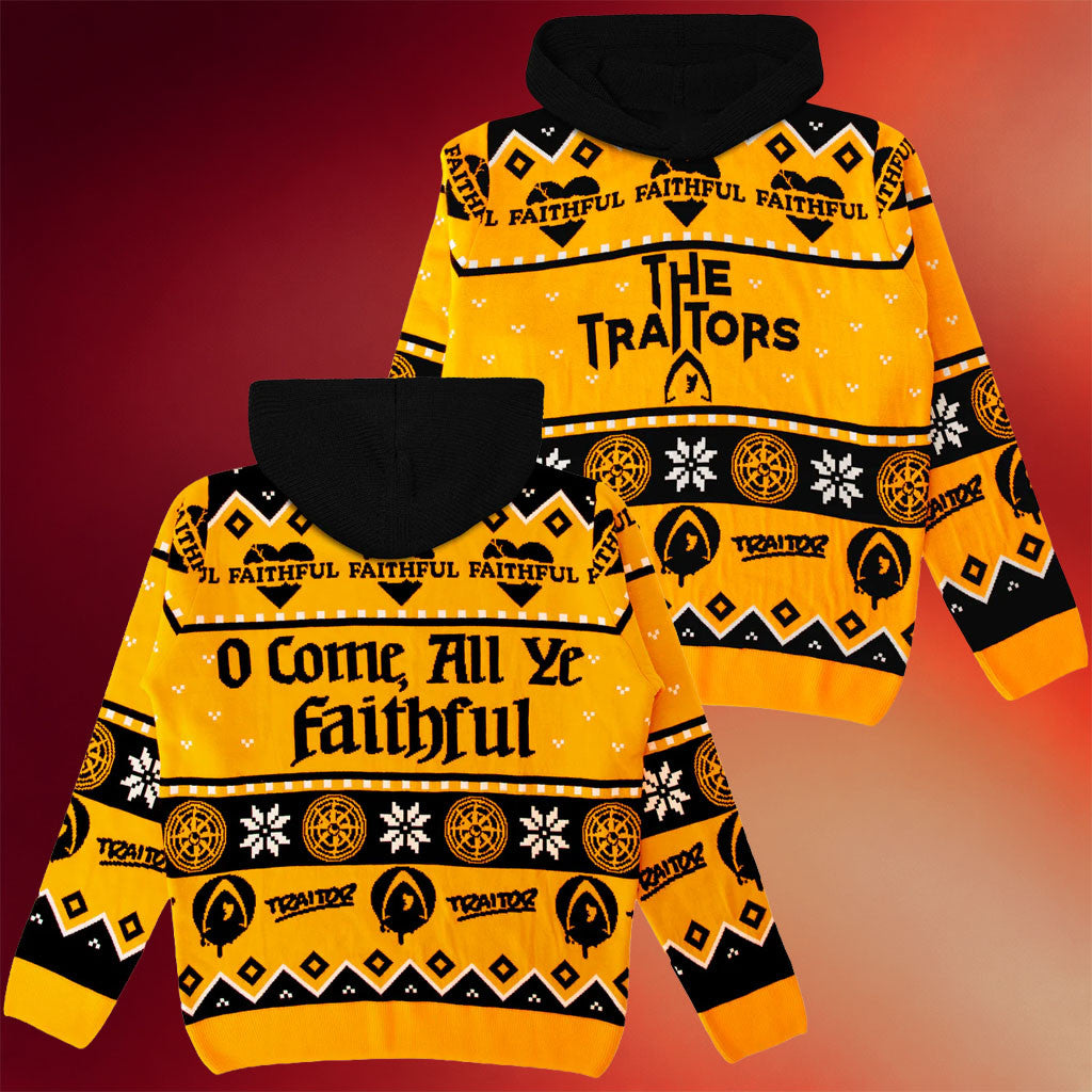 Traitors Merch The Traitors Christmas Hoodie O Come All Ye Faithful Hooded Sweatshirt